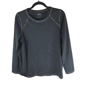 Logo Lori Goldstein Principles The Tee Womens Long Sleeve Cotton Black Size S